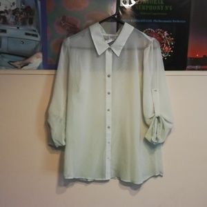 Sheer Seafoam Green Blouss